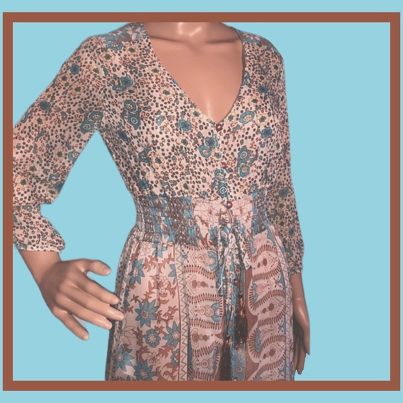 Front Slit Button Front Boho 3/4 Slv Lightweight - Picture 13 of 14